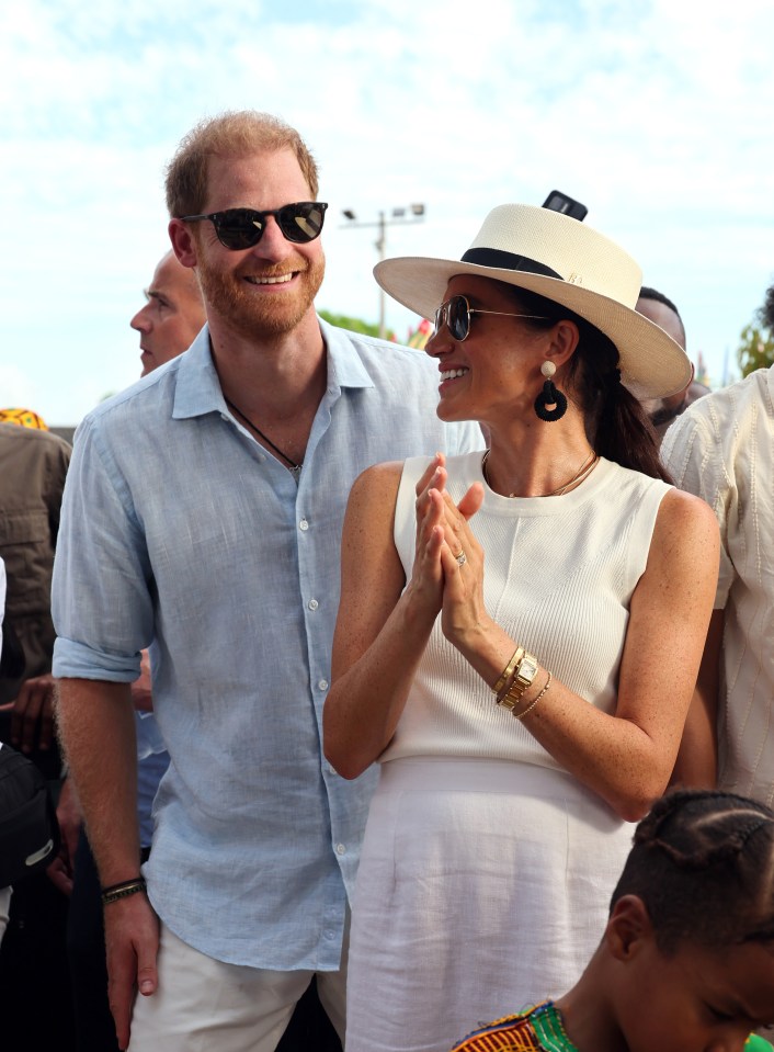 Harry and Meghan at San Basilio de Palenque, Colombia on August 17