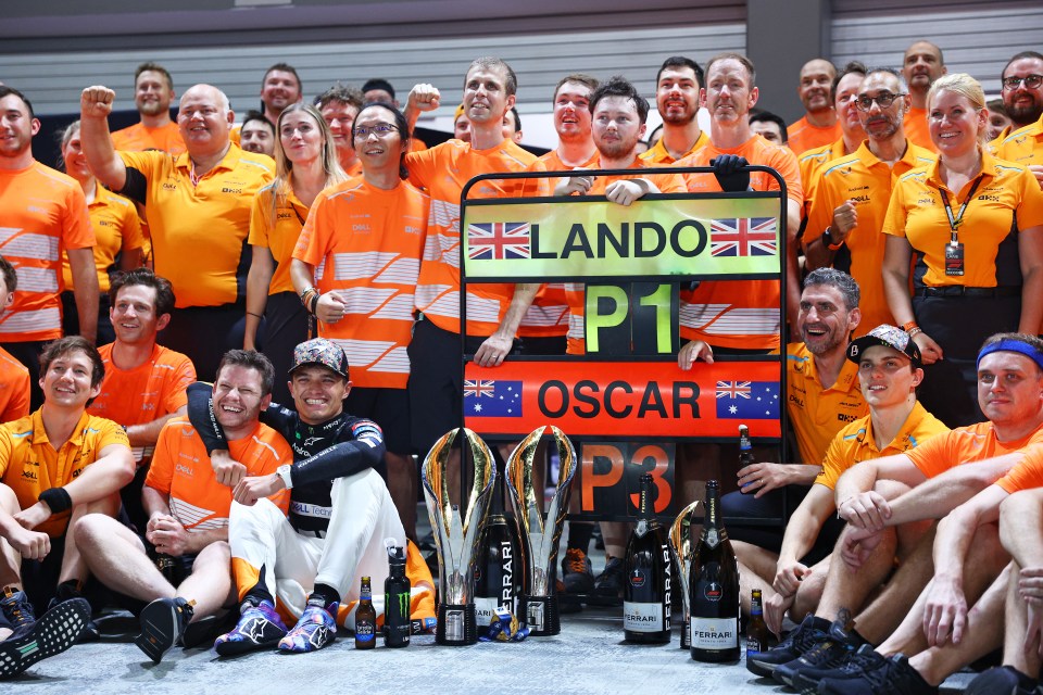 McLaren celebrate Norris' win