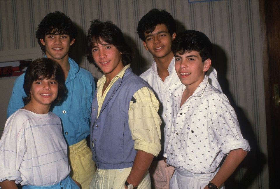 Teen pop group Menudo (left to right) Ricky Martin, Charlie Rivera, Roy Rossello, Robby Rosa and Ray Acevedo