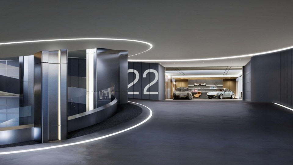 Porsche has designed the apartment block to include luxury car garages