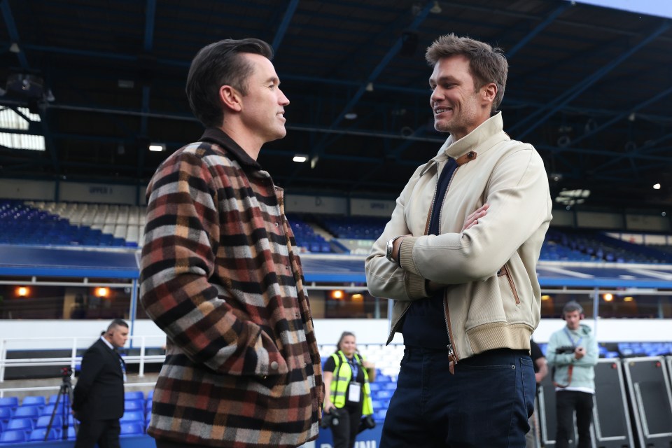 Brady spoke with his opposite number Rob McElhenney before the game