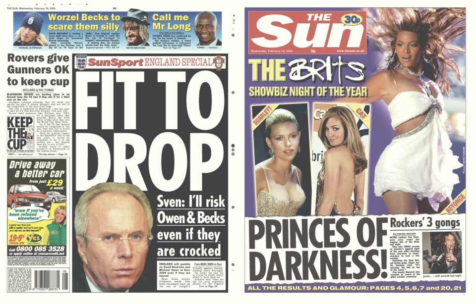 Beyonce was a world superstar, while the late Sven Goran Eriksson was England boss