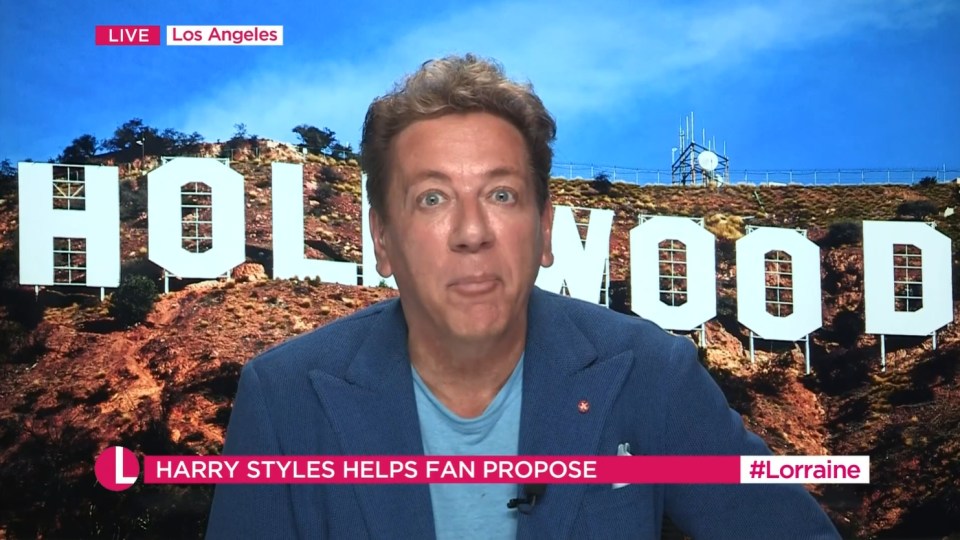 The image showed Lorraine's entertainment reporter Ross King during his stint on The Rocky Horror Picture Show