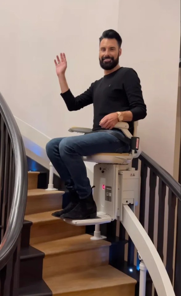 Rylan was one of the first to try out Eamonn's stairlift after his operation