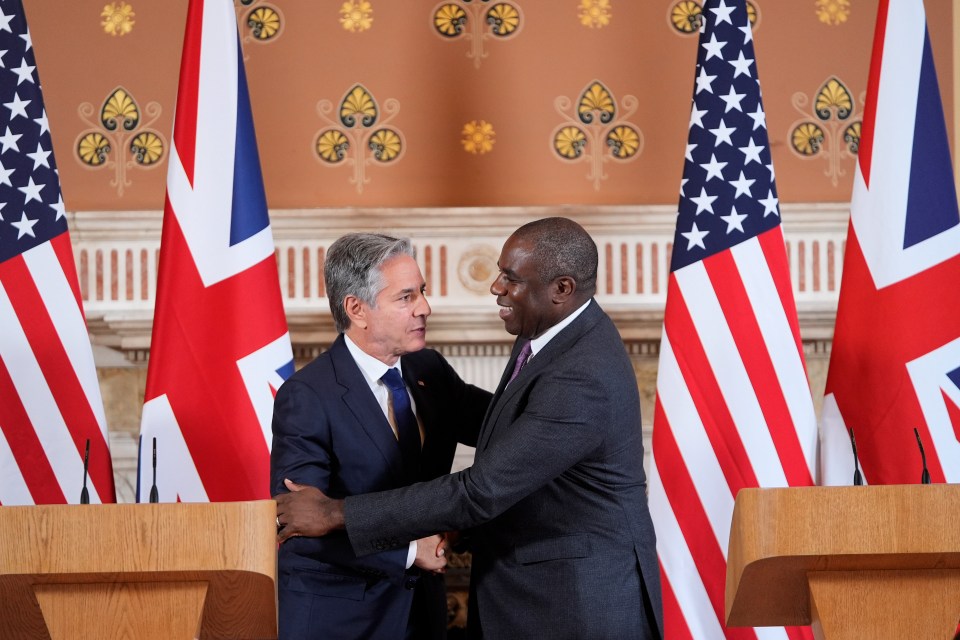 David Lammy and US Secretary of State Antony Blinken in London today