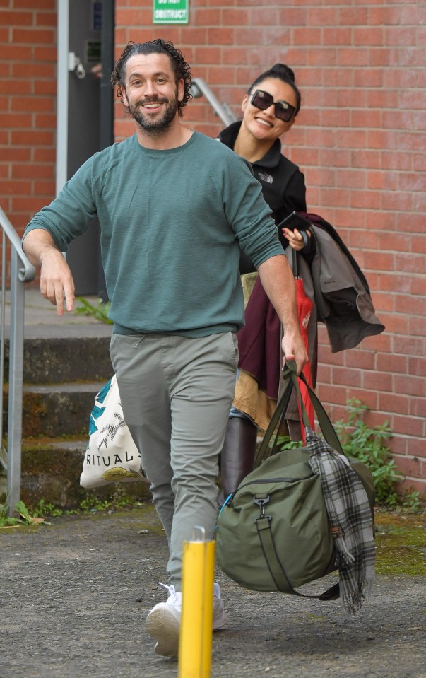 Shayne on his way to rehearsals in Manchester with his dance partner Nancy