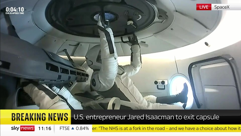 The spacewalk is officially underway