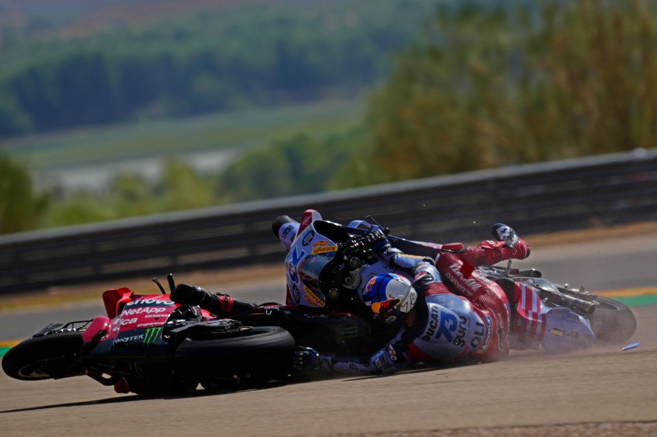 Alex Marquez and Francesco Bagnaia collided and suffered a horrific crash