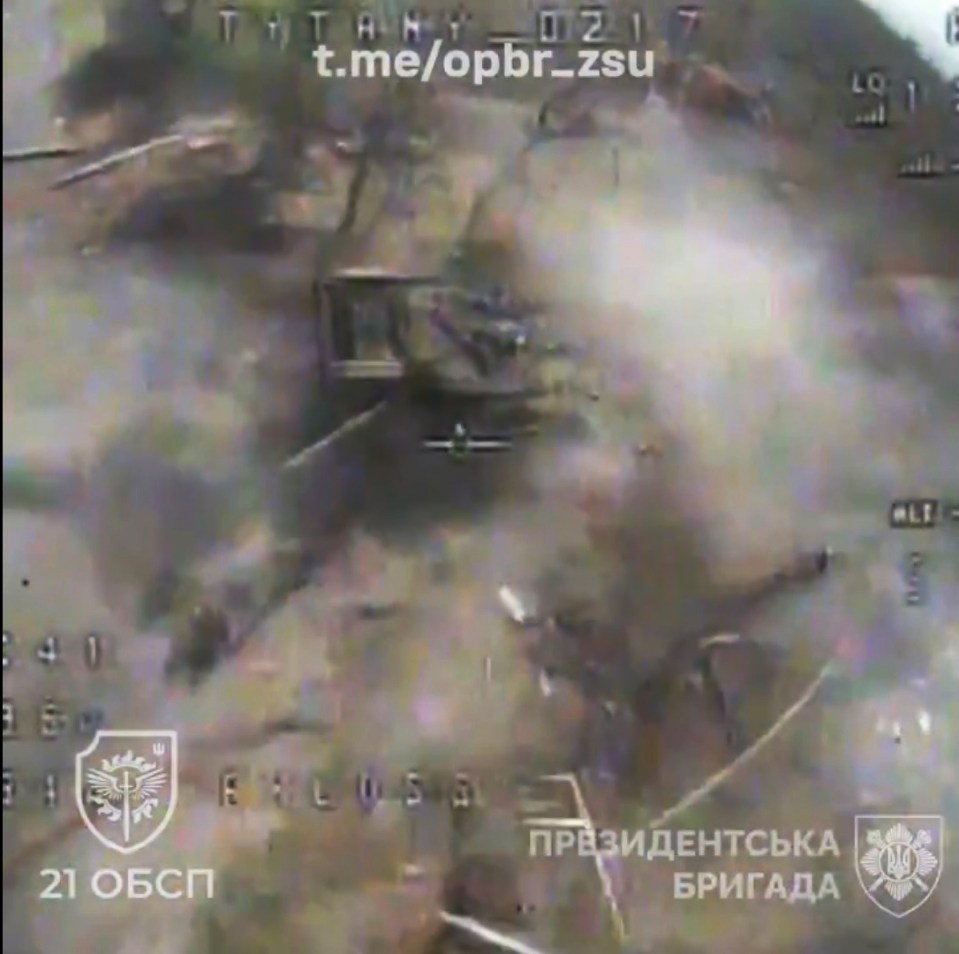 The footage captured the destruction of the armoured vehicles