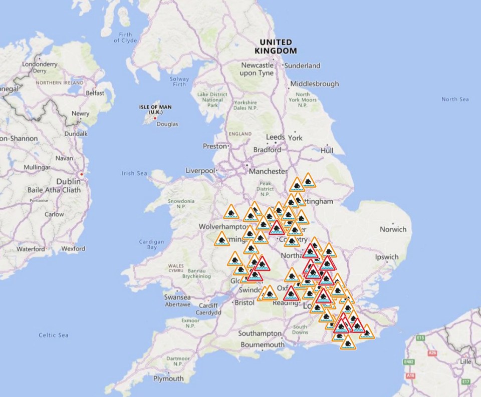 The Environment Agency has issued flood warnings across the UK