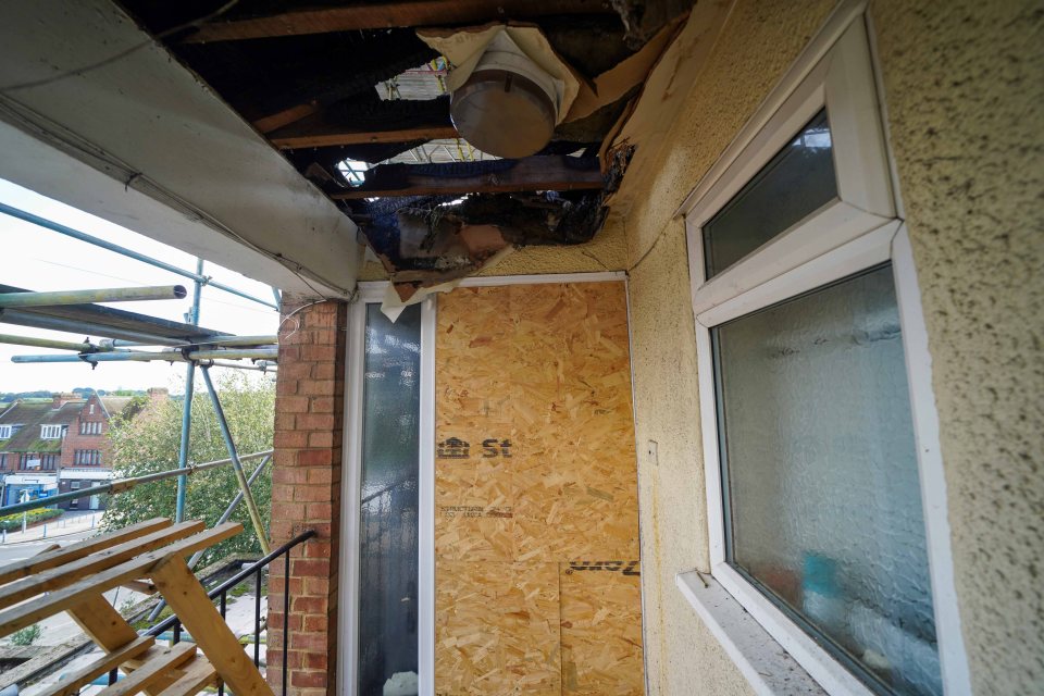 Upstairs' balcony floor is starting to collapse through onto Sue and Alan's