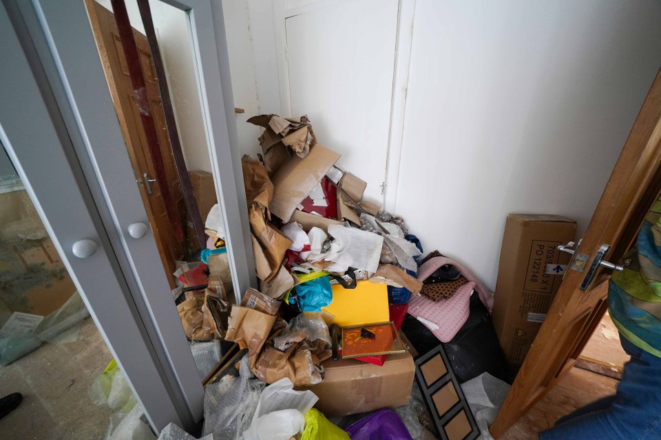 Piles of rubbish have been left in the home as they scrambled to get out with just a few belongings