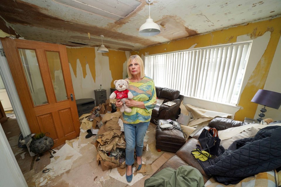 Sue Clarke and her partner' Alan Connolly's flat in Potters Bar was wrecked when the flat above caught fire