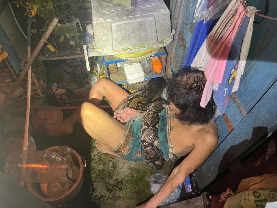 Arrom from Thailand survived a deadly attack from a 13ft python