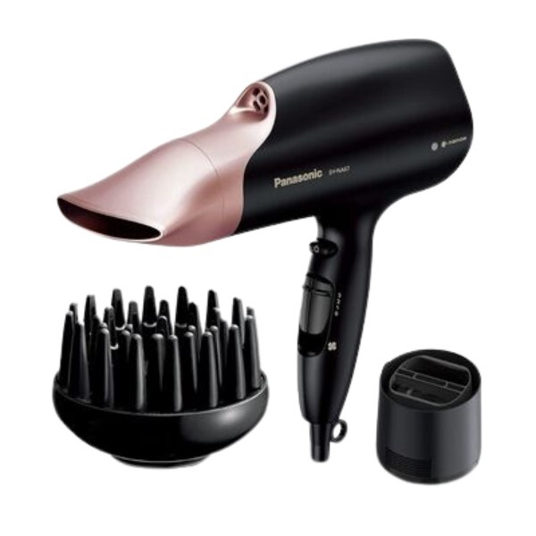 a panasonic hair dryer with a diffuser attached to it