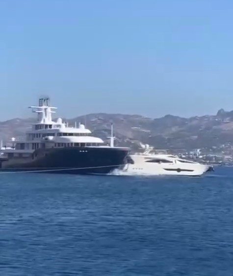 An £84million superyacht smashed into a fellow luxury boat