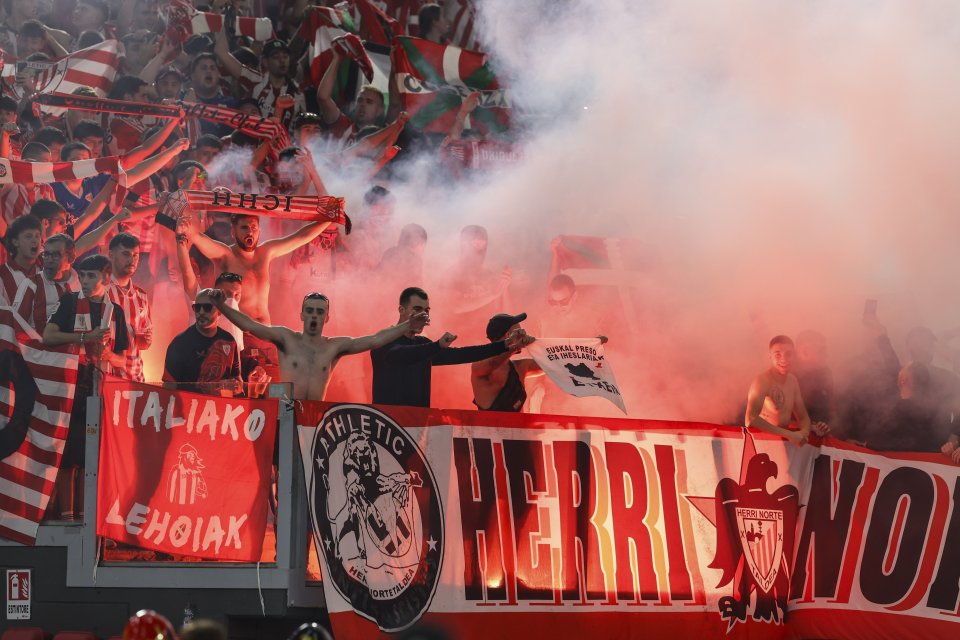 A section of Athletic Bilbao fans caused crowd trouble at Roma