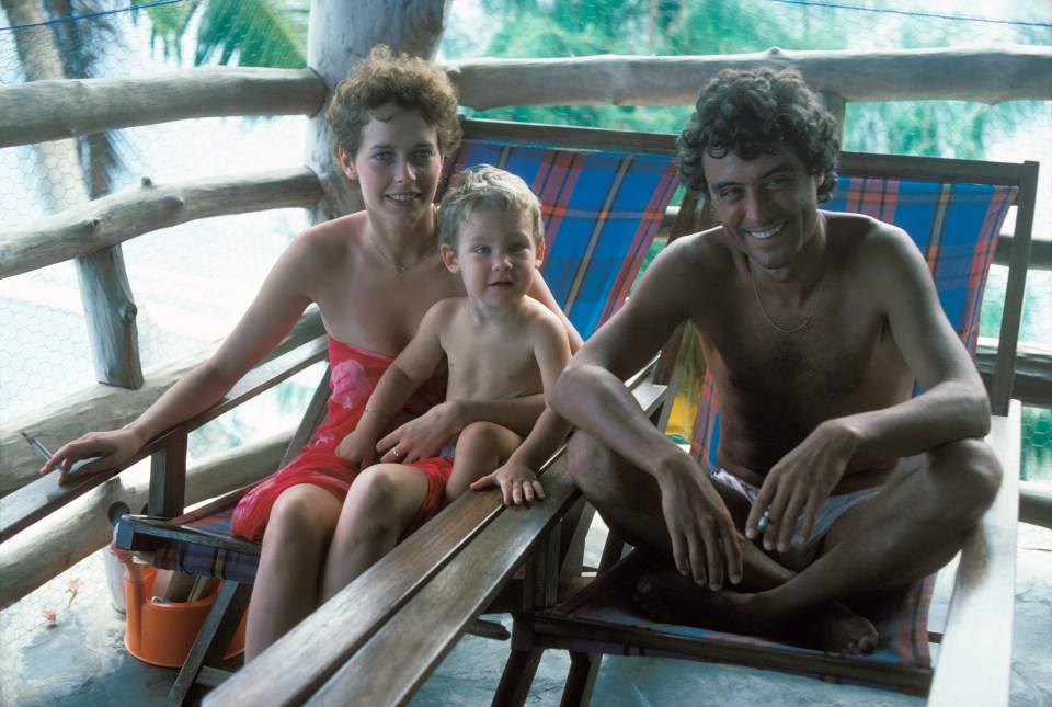 Sylvia and Ian, pictured on holiday with Arthur, Sylvia's son from a previous relationship