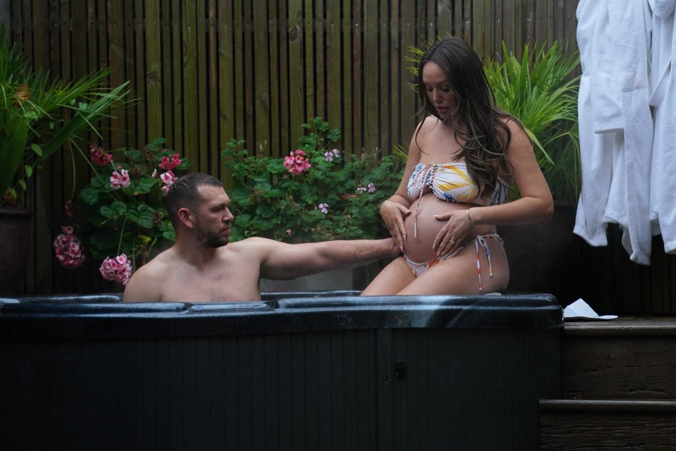 Charlotte and fiance Jake Ankers admired her growing bump