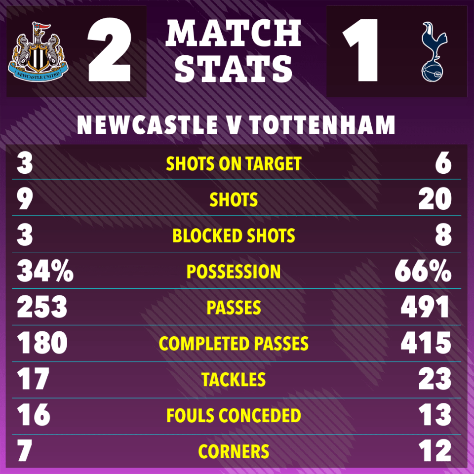 Tottenham huffed and puffed for a way back but Newcastle held on to their lead