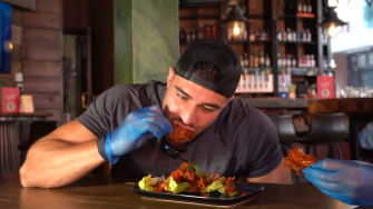 Meanwhile Tommy uploaded himself trying the UK's hottest chicken wings on his youtube channel