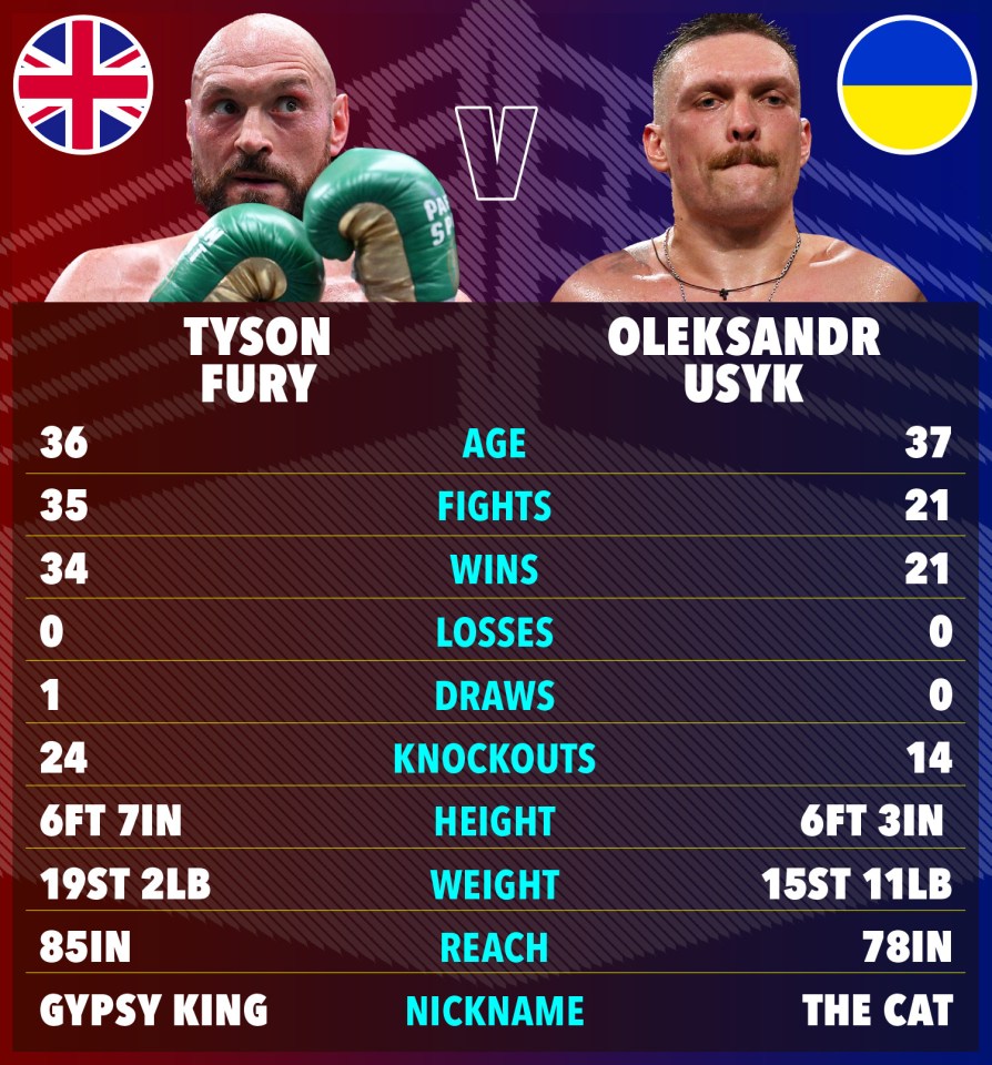 a boxing match between tyson fury and oleksandr usyk