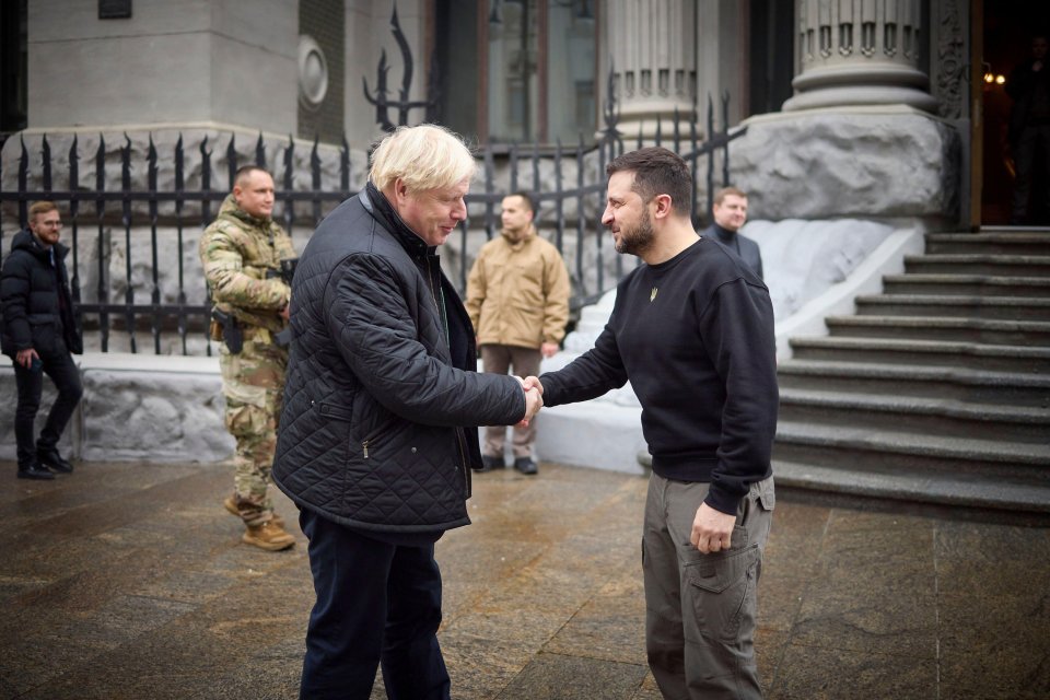 Boris Johnson and Volodym Zelensky in Ukraine