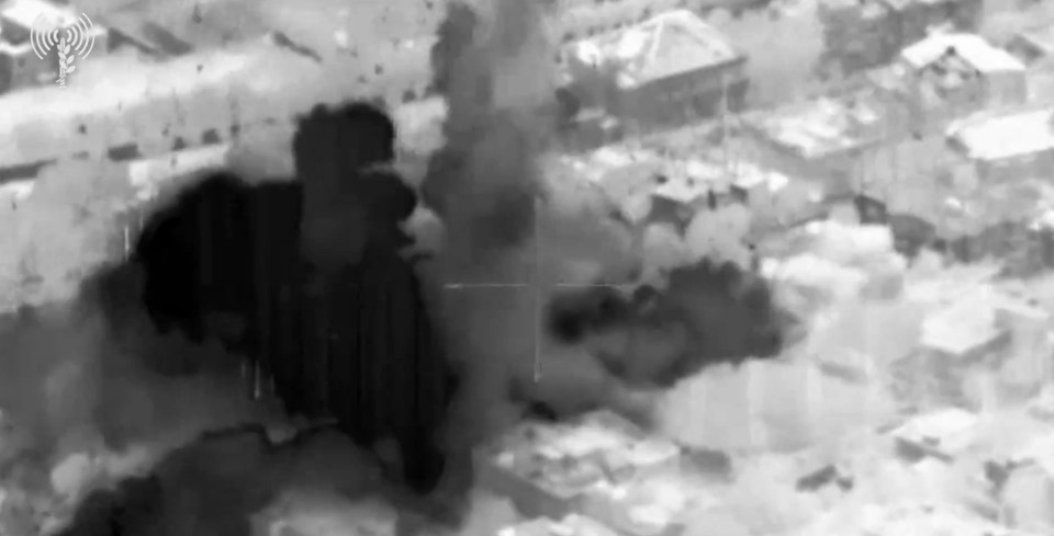 Israel yesterday also released video of it bombing Hezbollah targets