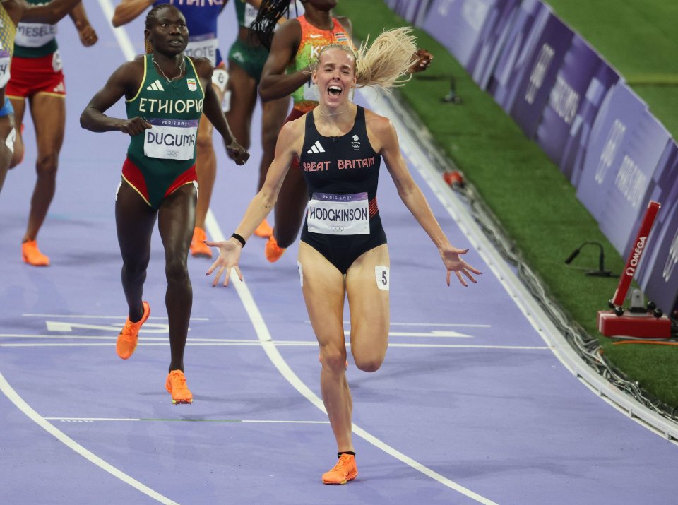 a runner with the number 5 on her shirt