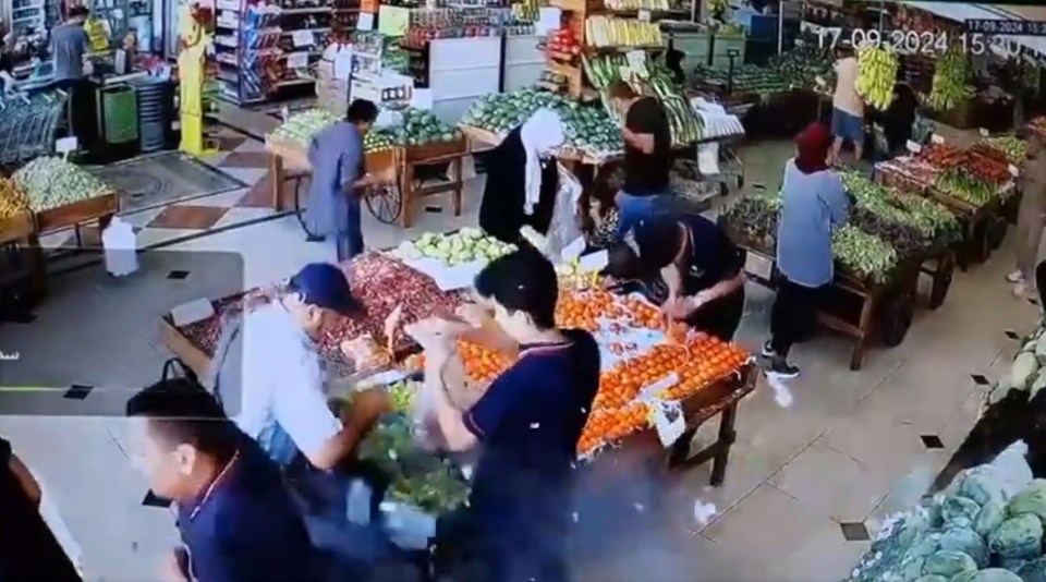 The moment a pager explodes in a market in Beirut