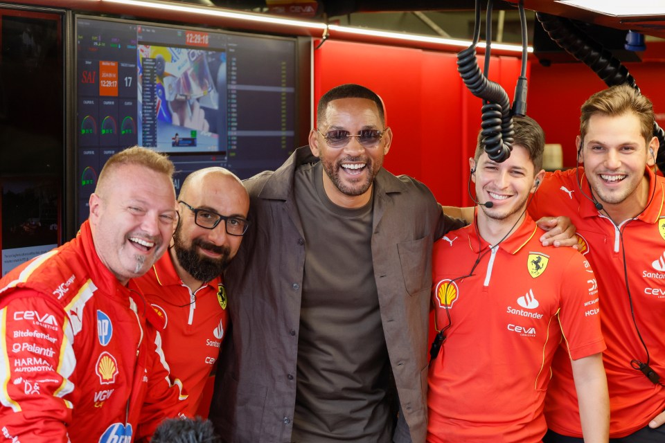 Will Smith popped in to see the Ferrari team