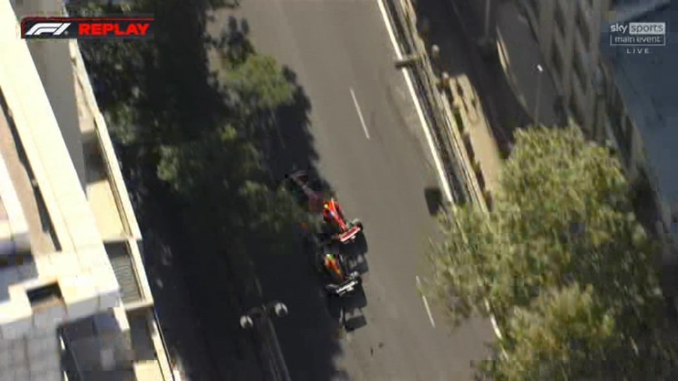 Carlos Sainz caused a bizarre crash late in the Azerbaijan Grand Prix