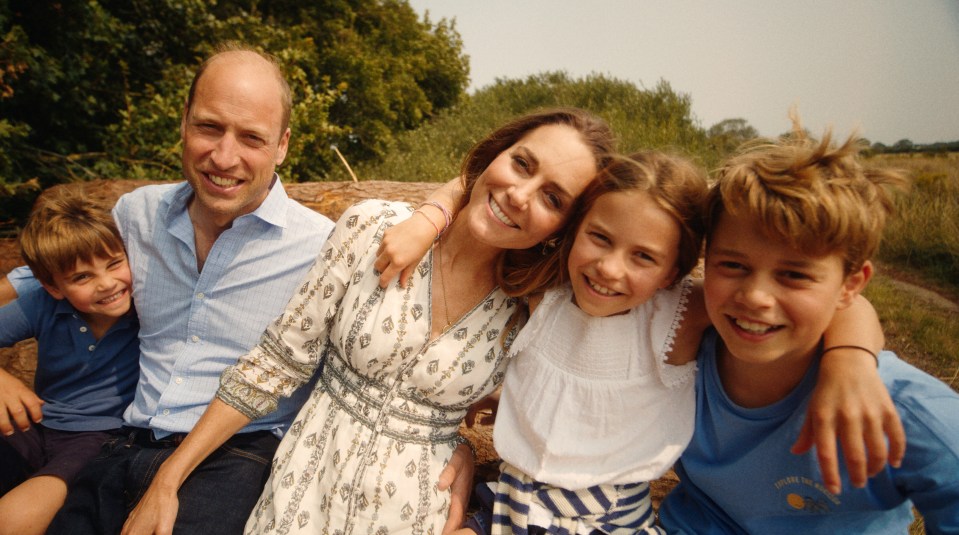 The Princess of Wales, pictured with her family, returned to work at Windsor Castle