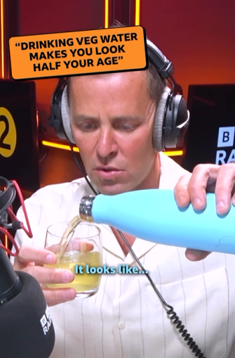 Scott entertained listeners by drinking vegetable water on air that tasted disgusting