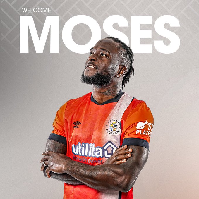 Victor Moses has joined Luton