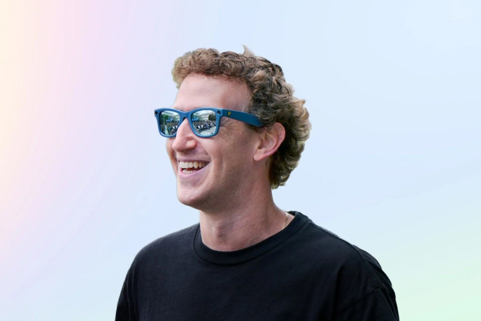 Meta is using this shot of Mark Zuckerberg wearing his Ray-Ban smart glasses to promote its upcoming AI and VR gadget event