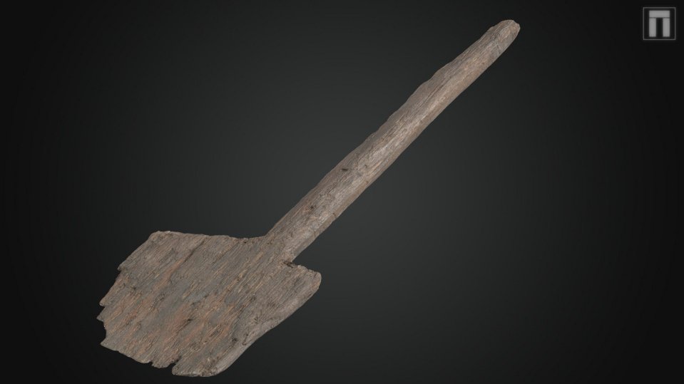 A 3D model of the prehistoric wooden spade