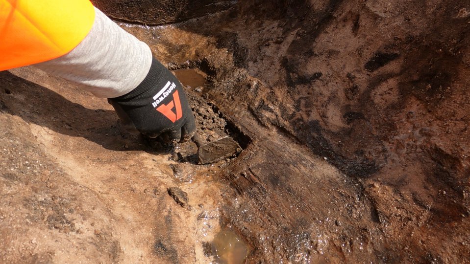 The wooden tool was found in a muddy trench at Poole Harbour in Dorset