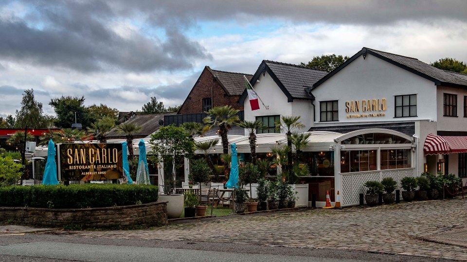 The upmarket restaurant and bar San Carlo in Alderley Edge