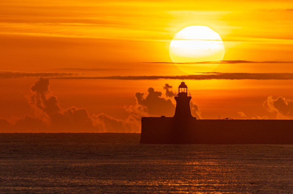 The sunrise over the north east of England on October 4