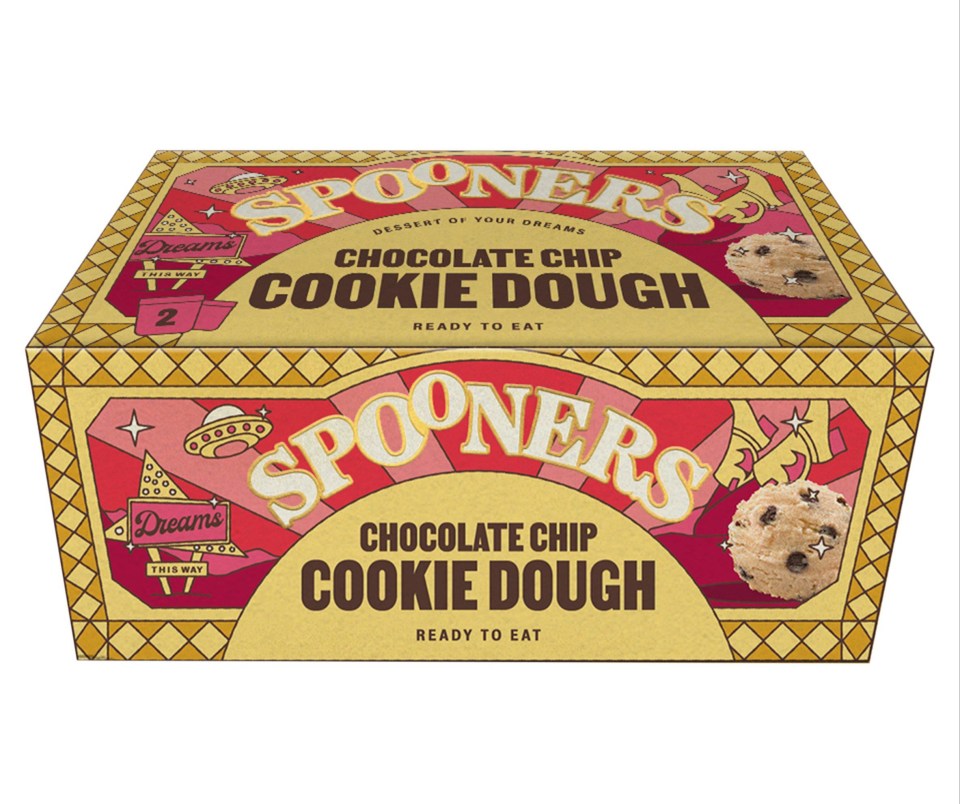 a box of spooners chocolate chip cookie dough ready to eat