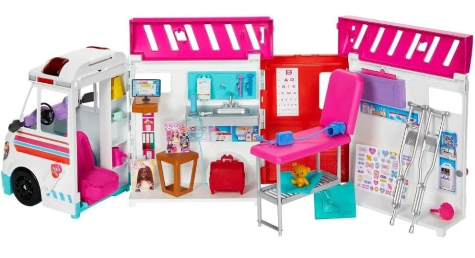 The Barbie Care Clinic transforms from an ambulance into a doctor's office