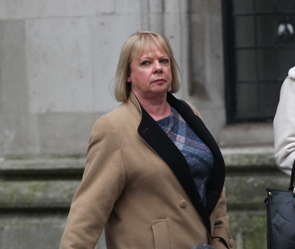 Beverley Neate outside Central London County Court after a hearing over the ongoing dispute