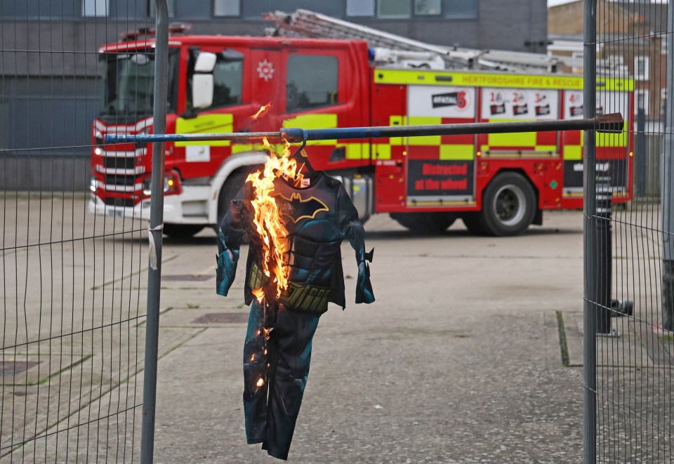 Some of the costumes caught fire in seconds