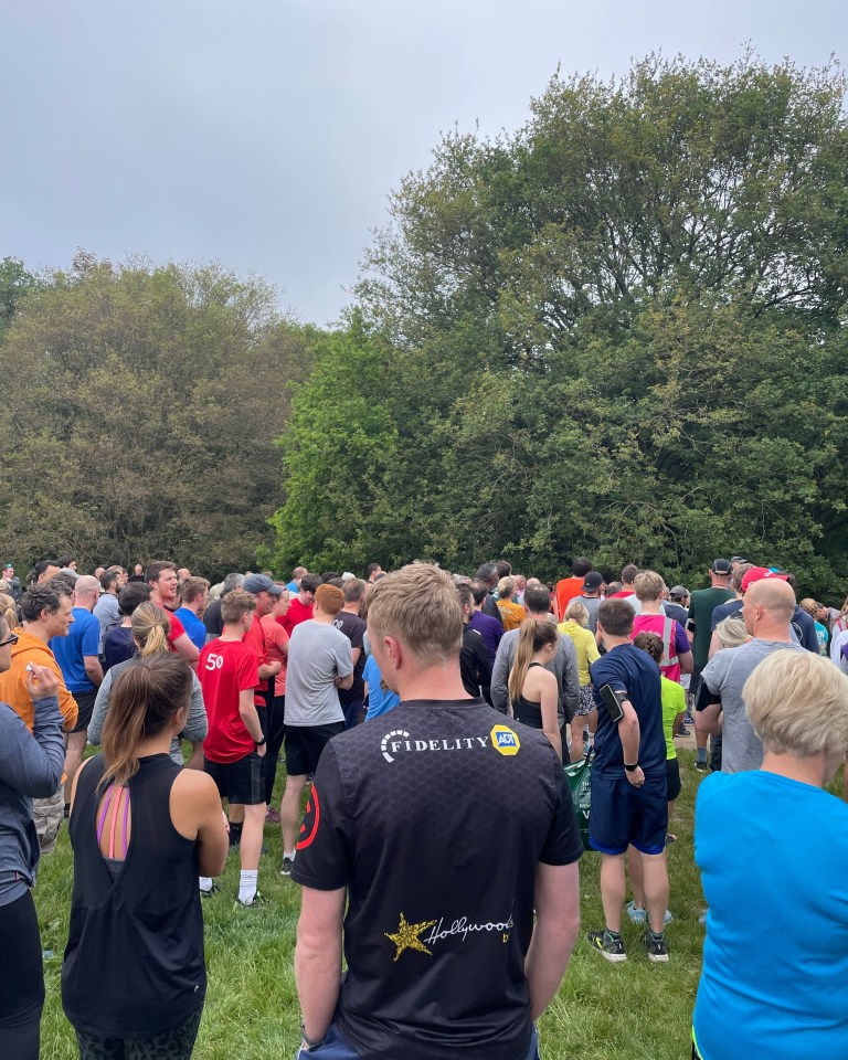 Participants gathering at Wimbledon Common parkrun in London