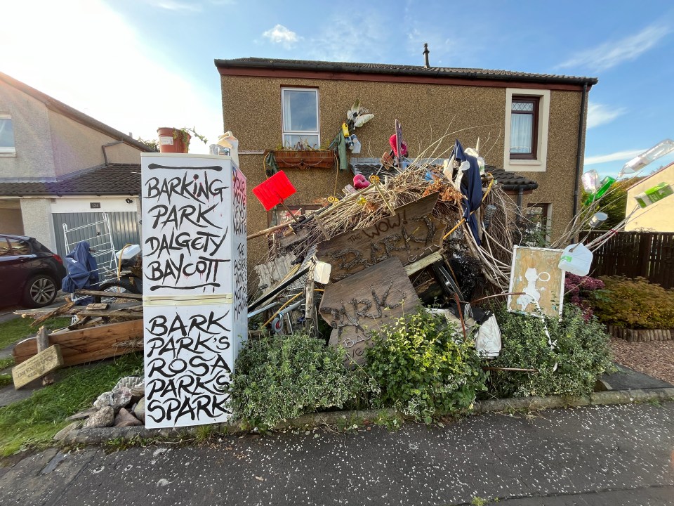 The artist has left piles of 'rubbish' in his garden as part of his latest campaign