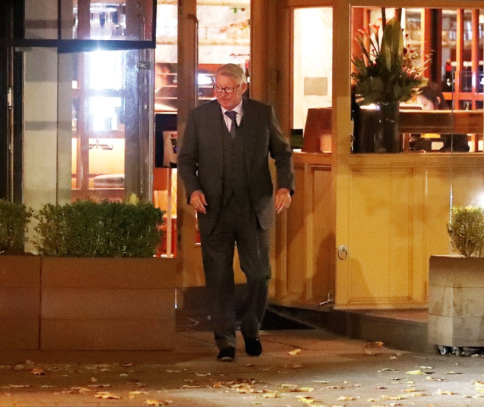 Sir Alex Ferguson was spotted leaving a plush Cheshire restaurant just hours after it was revealed he's no longer a club ambassador at Manchester United