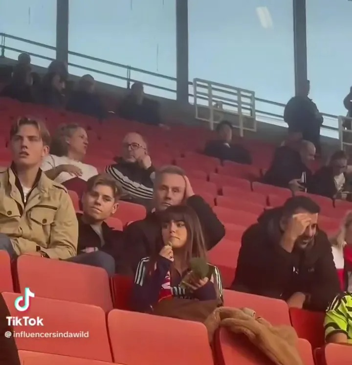 An Arsenal fan was seen eating broccoli at the Emirates