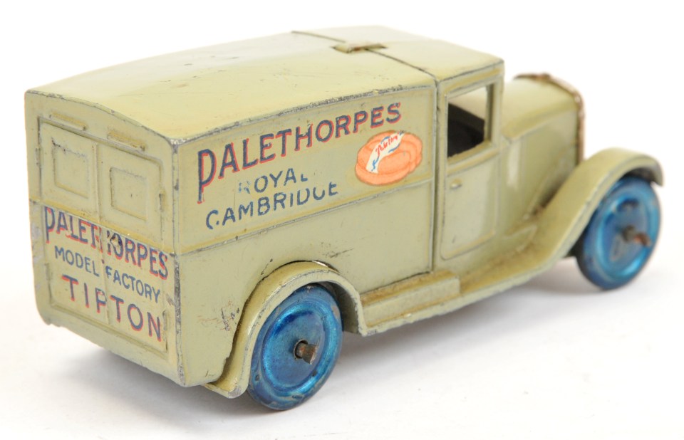 The pale green Palethorpes Delivery Van was one of the earliest Dinky models made in the 1930s