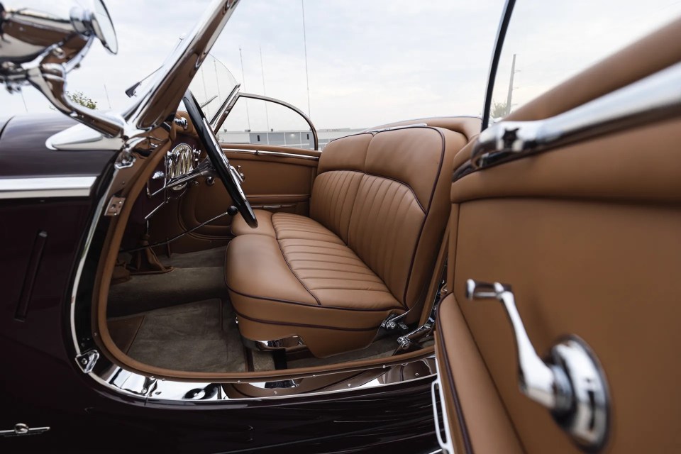 The Mercedes boasts a 5.4litre engine and tan leather upholstery